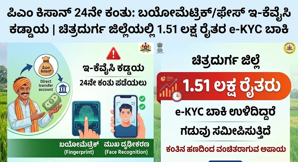 ಚಿತ್ರದುರ್ಗ ಸುದ್ದಿ, ಕೃಷಿ ಸುದ್ದಿ, ಪಿಎಂ ಕಿಸಾನ್, ಸರ್ಕಾರದ ಯೋಜನೆಗಳು, ಜಿಲ್ಲಾ ಸುದ್ದಿ