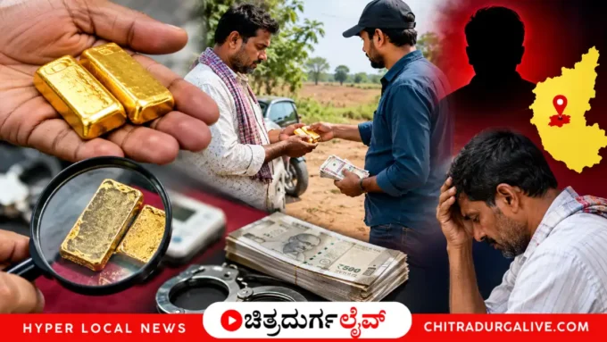 ನಾಯಕನಹಟ್ಟಿ: ನಕಲಿ ಚಿನ್ನ, ಅಸಲಿ ನಷ್ಟ: ತೆಲಂಗಾಣದ ವ್ಯಕ್ತಿಗೆ 10 ಲಕ್ಷ ರೂ. ವಂಚನೆ