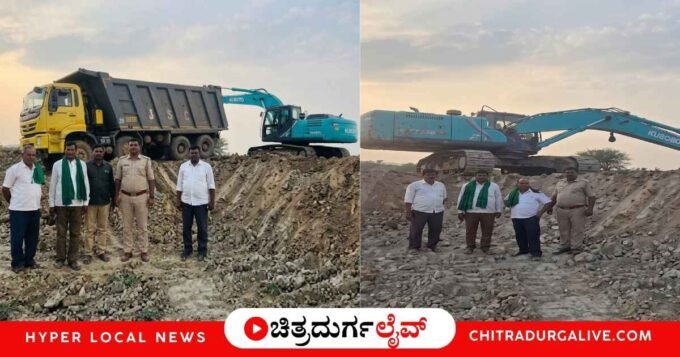 ಹಿರಿಯೂರು ತಾಲೂಕಿನ ವಡ್ಡನಹಳ್ಳಿ ಕೆರೆಯಂಗಳದಲ್ಲಿ ಅಕ್ರಮ ಮಣ್ಣು ಸಾಗಾಟ ಜಾಲದ ಮೇಲೆ ಗ್ರಾಮಾಂತರ ಪೊಲೀಸರು ಭರ್ಜರಿ ಕಾರ್ಯಾಚರಣೆ ನಡೆಸಿದ್ದು, 6 ವಾಹನಗಳು ಹಾಗೂ ಒಂದು ಹಿಟಾಚಿ ಯಂತ್ರವನ್ನು ಜಪ್ತಿ ಮಾಡಿದ್ದಾರೆ. ಚಿತ್ರದುರ್ಗ ಕ್ರೈಂ ಸುದ್ದಿಯ ಸಂಪೂರ್ಣ ವಿವರ ಇಲ್ಲಿದೆ.